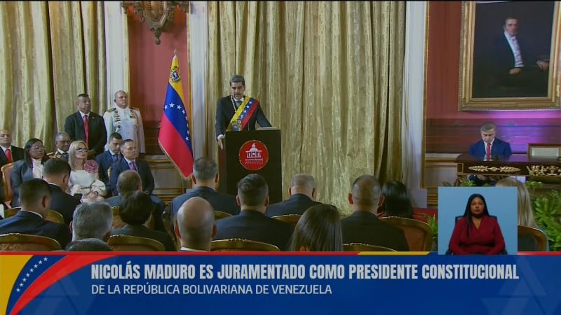 Maduro critica a Milei y Gobiernos en su juramentación